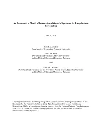 An Econometric Model of International Growth Dynamics for Long-Horizon Forecasting