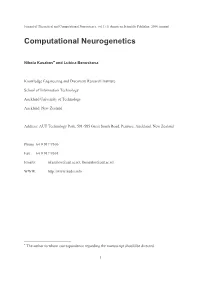 Computational Neurogenetics