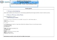 Epidemiological Update Health Cluster