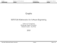 Graphs Eulerian and Hamiltonian Applications Graph Layout Software
