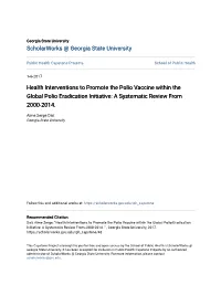 Health Interventions to Promote the Polio Vaccine Within the Global Polio Eradication Initiative: a Systematic Review from 2000-2014