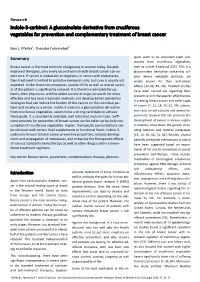 Indole Carbinol: a Glucosinolate Derivative from Cruciferous