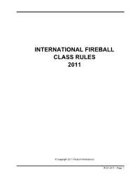 International Fireball Class Rules 2011