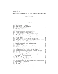 October 30, 2013 SPECTRAL PROPERTIES of SELF-ADJOINT MATRICES