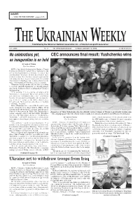 Yushchenko Wins As Inauguration Is on Hold