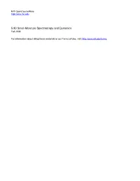 5.80 Small-Molecule Spectroscopy and Dynamics Fall 2008