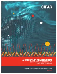 A Quantum Revolution: Report on Global Policies for Quantum Technology