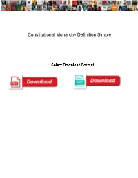 Constitutional Monarchy Definition Simple
