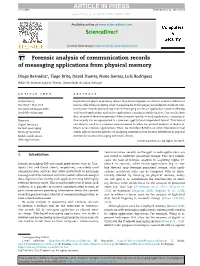 Forensic Analysis of Communication Records of Messaging Applications from Physical Memory