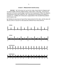 Lesson 1: Measurement and Accuracy