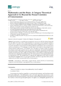 Mathematics and the Brain: a Category Theoretical Approach to Go Beyond the Neural Correlates of Consciousness