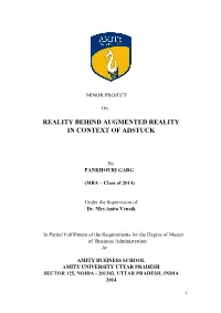 Reality Behind Augmented Reality in Context of Adstuck
