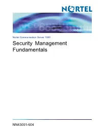 Security Management Fundamentals