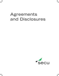 Agreements and Disclosures Agreements and Table of Contents