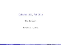 Calculus 1120, Fall 2012