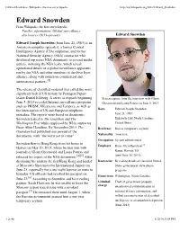 Edward Snowden - Wikipedia, the Free Encyclopedia