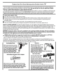 Gun Lock Instructions