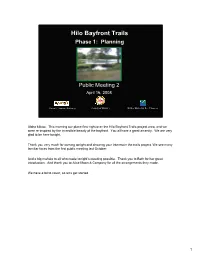 Hilo Bayfront Trails Phase 1: Planning