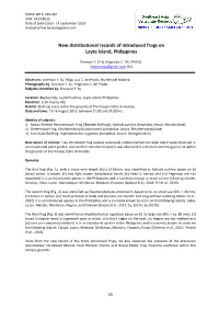 New Distributional Records of Introduced Frogs on Leyte Island, Philippines