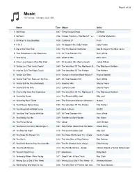 Rick's Song List