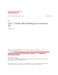 UA11/3 Public Affairs Building & Construction File