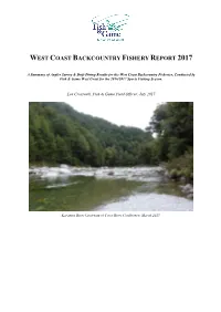 West Coast Backcountry Fishery Report 2017
