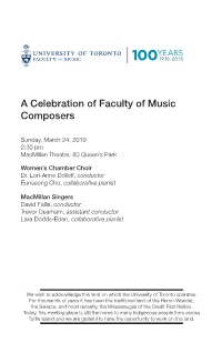 A Celebration of Faculty of Music Composers