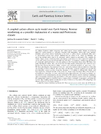 A Coupled Carbon-Silicon Cycle Model Over Earth History: Reverse