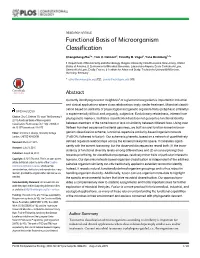Functional Basis of Microorganism Classification