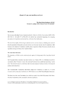 Kevin Lindgren AM QC – Kable's Case and the Rule Of