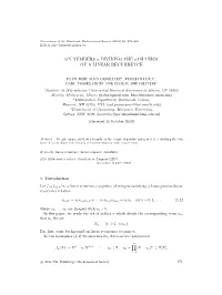 ON NUMBERS N DIVIDING the Nth TERM of a LINEAR RECURRENCE