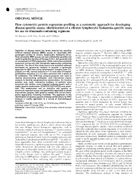 ORIGINAL ARTICLE Flow Cytometric Protein Expression Profiling As a Systematic Approach for Developing Disease-Specific Assays