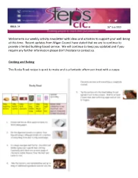 Our Weekly Activity Newsletter with Ideas and Activities to Support Your Well-Being at This Time