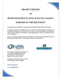 PROJECT REPORT of BIODEGRADABLE PLASTIC
