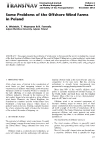Some Problems of the Offshore Wind Farms in Poland