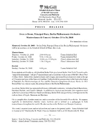 Stefan Dohr, Horn, Oct.23-26