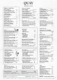 The Quay Menu 2