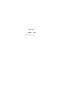 The Rule Constitutions Additional Code