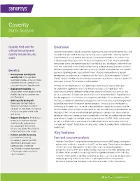 Coverity Static Analysis