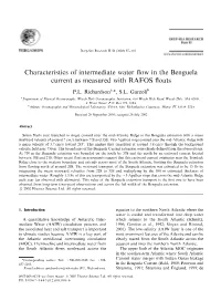 Characteristics of Intermediate Water Flow in the Benguela Current As