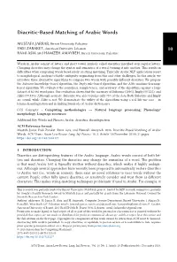 Diacritic-Based Matching of Arabic Words. ACM Trans