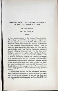 Extracts from the Commonplace-Books of the Rev