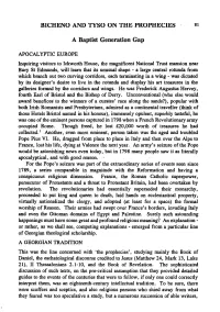 John A. Oddy, "Bicheno and Tyso on the Prophecies: a Baptist