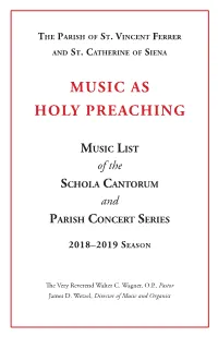 Music List, 2018-2019