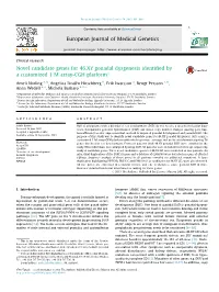 Novel Candidate Genes for 46,XY Gonadal Dysgenesis Identiﬁed by a Customized 1 M Array-CGH Platformq