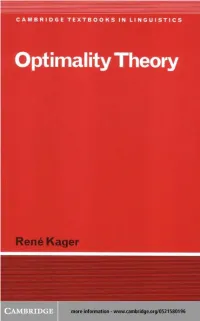 Optimality Theory
