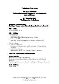 Preliminary Programme NSC-IIAS Conference Public and Private Old