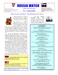 RUSSIA WATCH Duncan Deville, Guest Editor Graham T