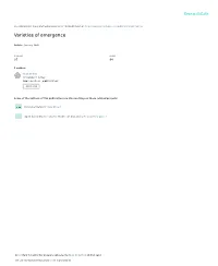 Varieties of Emergence
