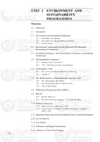 2.2 Environment and Sustainable Development
